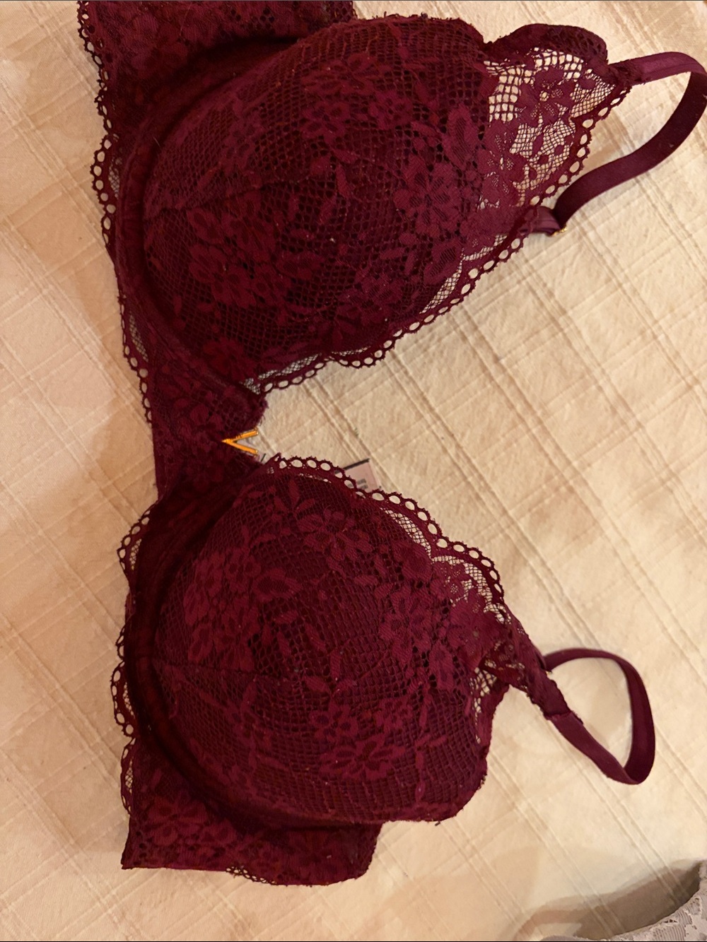Victoria's Secret Burgundy Lace Underwire Bra